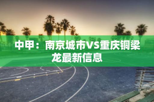 中甲：南京城市VS重庆铜梁龙最新信息