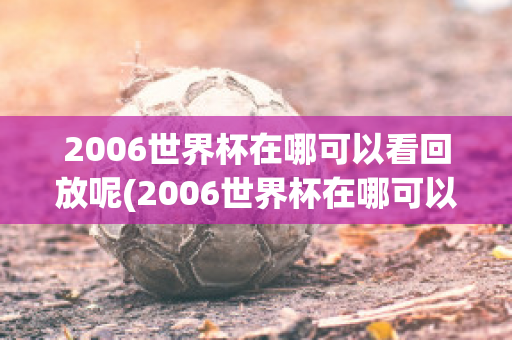 2006世界杯在哪可以看回放呢(2006世界杯在哪可以看回放呢英文)