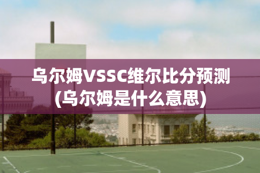 乌尔姆VSSC维尔比分预测(乌尔姆是什么意思)