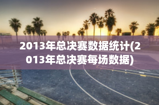 2013年总决赛数据统计(2013年总决赛每场数据)