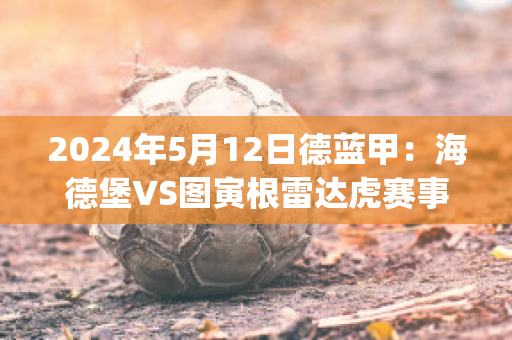 2024年5月12日德蓝甲：海德堡VS图寅根雷达虎赛事分析(海德堡事件百科)