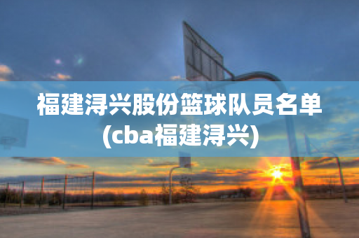 福建浔兴股份篮球队员名单(cba福建浔兴)