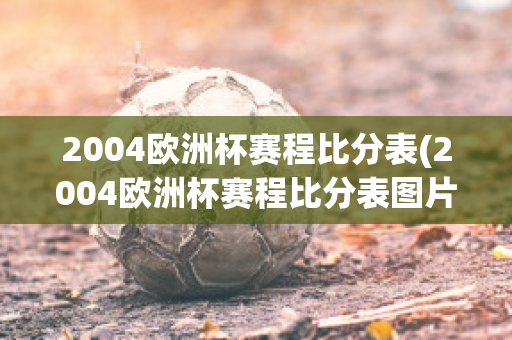 2004欧洲杯赛程比分表(2004欧洲杯赛程比分表图片)