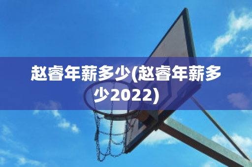 赵睿年薪多少(赵睿年薪多少2022)