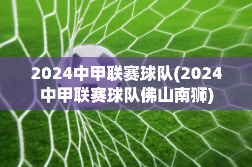 2024中甲联赛球队(2024中甲联赛球队佛山南狮)