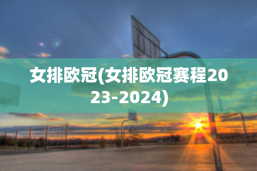 女排欧冠(女排欧冠赛程2023-2024)