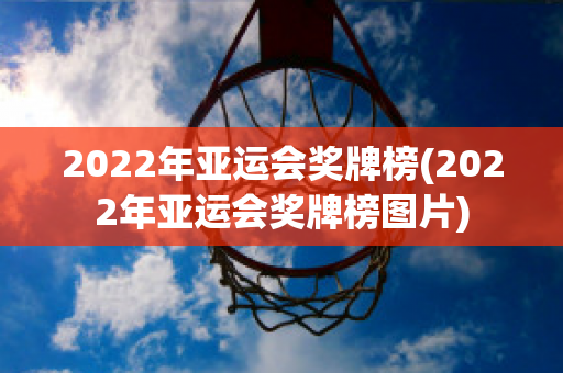 2022年亚运会奖牌榜(2022年亚运会奖牌榜图片)