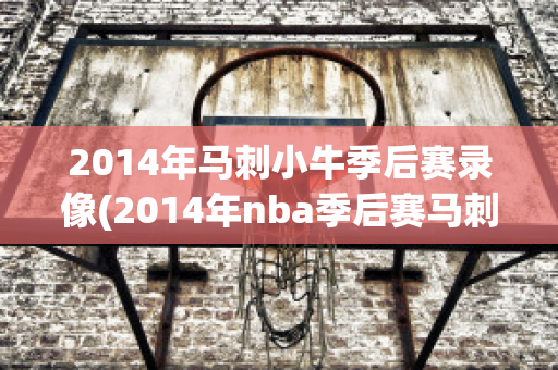 2014年马刺小牛季后赛录像(2014年nba季后赛马刺对小牛第七场)