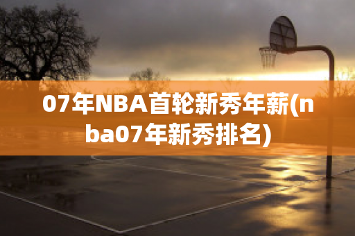 07年NBA首轮新秀年薪(nba07年新秀排名)