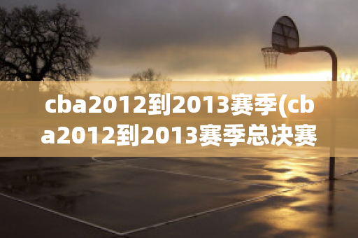 cba2012到2013赛季(cba2012到2013赛季总决赛)