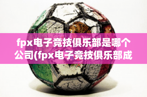 fpx电子竞技俱乐部是哪个公司(fpx电子竞技俱乐部成员介绍)