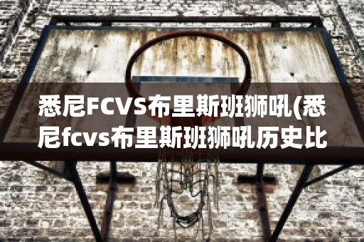 悉尼FCVS布里斯班狮吼(悉尼fcvs布里斯班狮吼历史比分)