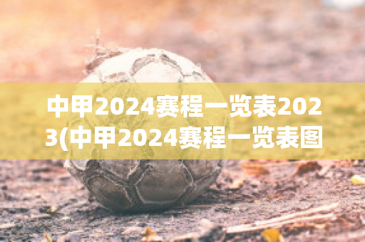 中甲2024赛程一览表2023(中甲2024赛程一览表图片)