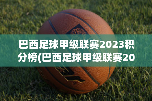 巴西足球甲级联赛2023积分榜(巴西足球甲级联赛2023积分榜最新)